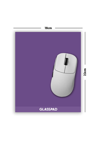GlassPad Cam Mouse Pad - Lila - Premium Temperli Cam - 18x22 Cm [S]