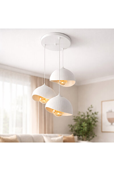 Genel Markalar 3 Lü Beton Görünümlü Rustik Sarkıt Modern Avize İskandinav ve ...