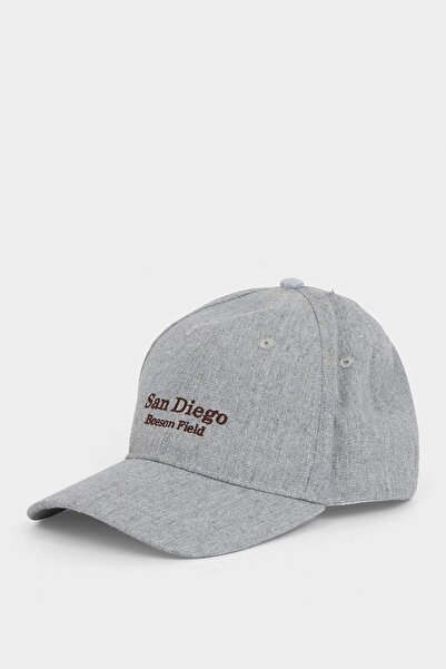 DeFacto Ανδρικό καπέλο από λινό με κέντημα D7821AX25SM