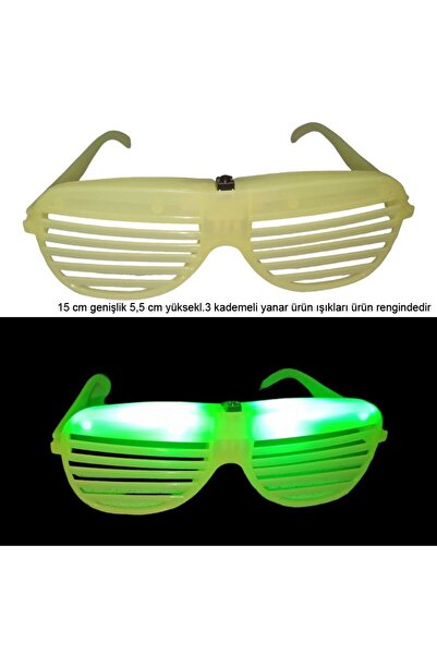 partidolu Led Işıklı Panjur Gözlük Makaron Sarı Renk 1 Adet hawai retro hallow