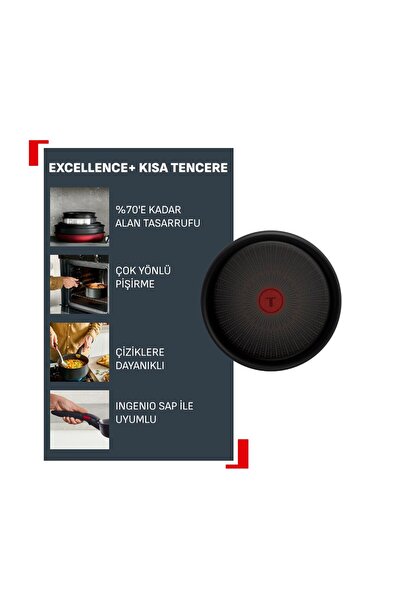 TEFAL Excellence+ Fusion Core 9X Mix Kısa Tencere - 24 Cm