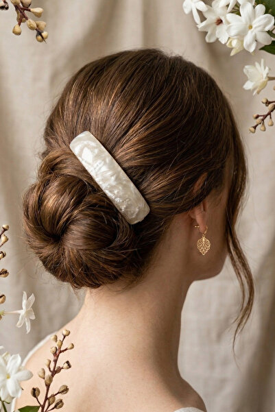 PETEK AKSESUAR Μεγάλη φουρκέτα με κόκκαλο με αυτόματο κλιπ