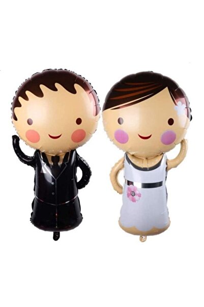 partidolu بالون فويل على شكل بدلة زفاف وفستان زفاف مقاس 86 × 45 سم عدد 2 للعروس