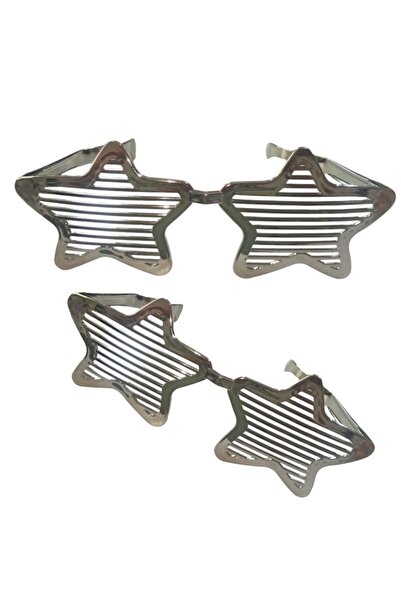 partidolu نظارة ميجا بوي بلاستيك ستار شريطية لون فضي 1 قطعة ريترو 28x10 سم