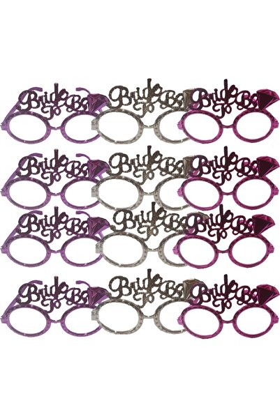 partidolu نظارة بلاستيكية لحفلات توديع العزوبية بدون زجاج 3 ألوان مختلفة 12 قطعة