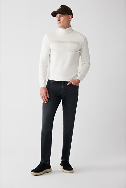 Avva Ανδρικό τζιν παντελόνι Anthracite Antique Washed Flexible Coated Berlin ...