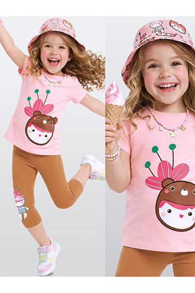 Denokids Girl's Set Floral Teddy Bear Tunic Long T-Shirt Leggings Summer Wear...