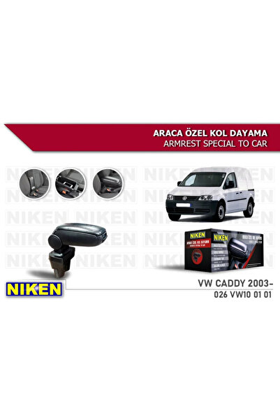 Niken Volkswagen Caddy 2003-2017 Kol Dayama Kolçak Geçmeli ABS Siyah