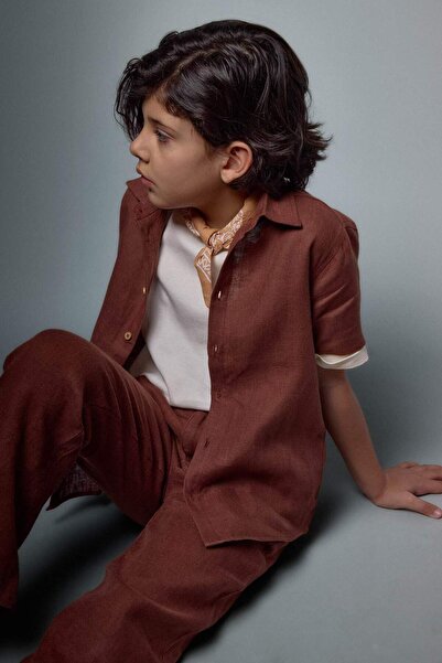 DeFacto 100% Linen Shirt Boys G5006A826Sm