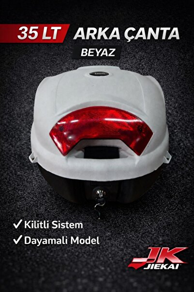 Butik Tien 35 Litre Motosiklet Çantası - Beyaz (Sırt Dayama Pedi Dahil)
