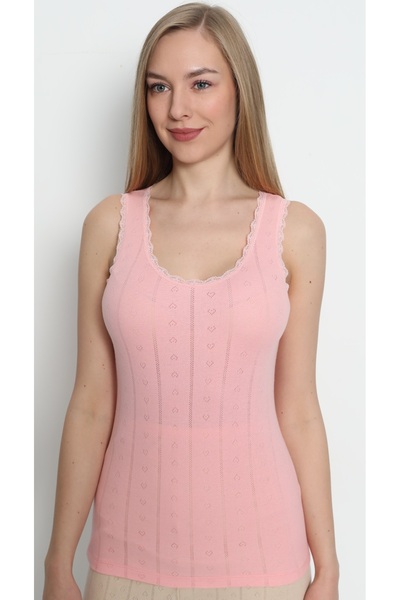 Cotpark Γυναικείο εσώρουχο από 100% βαμβάκι με δαντέλα - Ροζ 3095