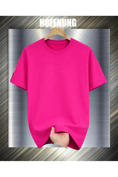 HOFFNUNG Unisex Short Sleeve Round Neck Blank Printed Solid Color Tshirt