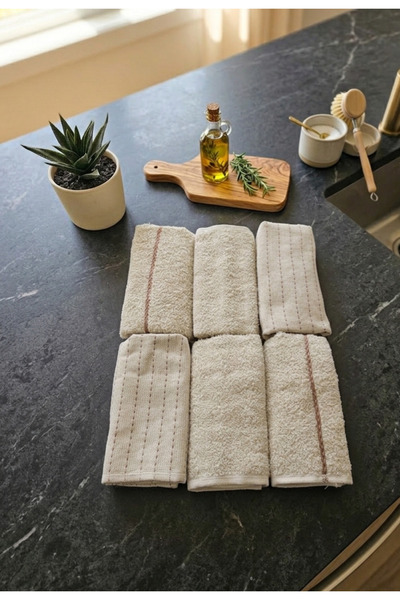 vanillasoft Vaniila Soft 6-Piece 30X50 cm Hand and Face Towel Set Kitchen Towels