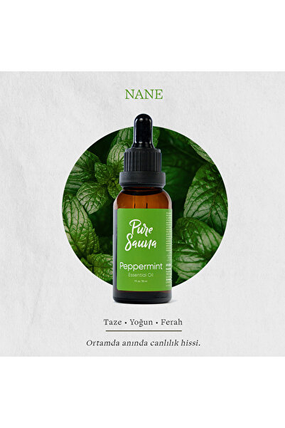 Pure Sauna Saf Nane Uçucu Yağı 30 ml - Mentha Piperita - Buhurdanlık ve Difüzör Kokusu