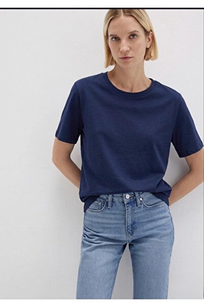 MONARCHMODA Γυναικείο T-shirt (PREMIUM ΣΚΟΥΡΟ ΜΠΛΕ ΚΟΝΤΟΜΑΝΙΚΟ T-SHIRT ΚΑΝΟΝΙ...