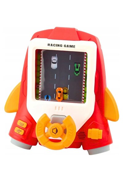 ALBADER Kids Car Racing Screen Game Steering Wheel Simulator with Rocket Desi...