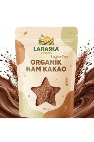 Laraska Organik Organik Ham Kakao Tozu 200g - Certified Organic Raw Cacao Pow...