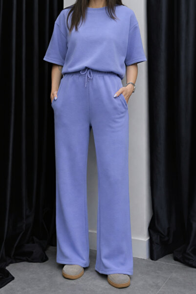 Mogi Butik Set de trening cu mânecă scurtă din țesătură modal pentru femei 3081