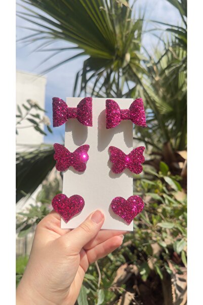 Toka Perisi Φούξια Στέλλα Αστραφτερό Φιόγκο με Γκλίτερ σε σχήμα καρδιάς-πεταλ...