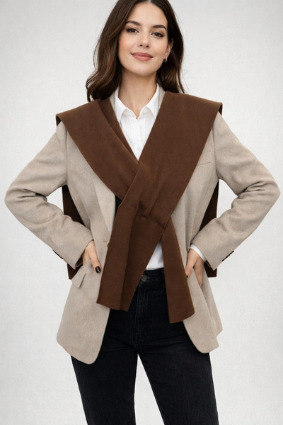 Sebir Moda Μονόχρωμο πλεκτό ακρυλικό σάλι γραφείου καθημερινής χρήσης