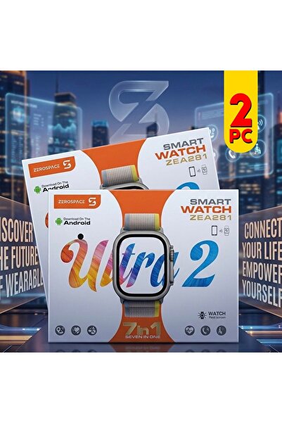 ZERO SPACE مجموعة من قطعتين من ساعات ذكية فائقة الجودة مع شاشة AMOLED، و7 أحز...