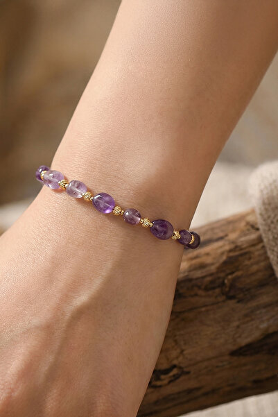 Taş Sandığı Grape Model Amethyst Bracelet – 5X7 mm