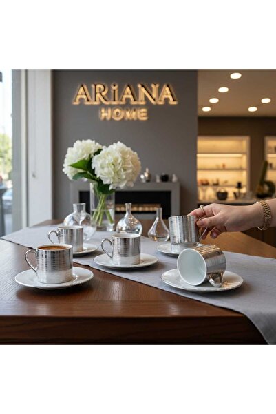 ariana sytle 6 Kişilik 12 Parça Rüya Porselen Türk Kahve Fincan Takımı Plt