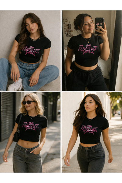 dompulerimoda قميص قصير أسود مطبوع عليه The Powerpuff Girls