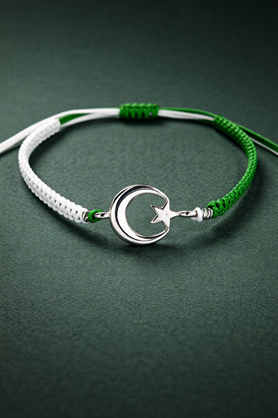 Crystal Atelier Green White Moon Star Fan Bracelet