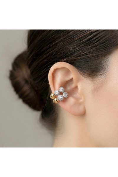 Mercan Taşlı top model çelik küpe