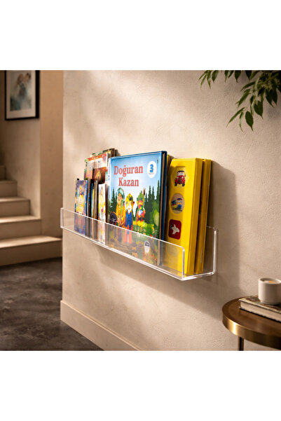 ipeksi pleksi TEKLİ ŞEFFAF KİTAPLIK RAFI 60x5 CM ( PLEKSİ HAYALET RAF)