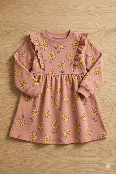 Nimini Kids Φόρεμα για κορίτσια με σχέδιο Daisy, λεπτομέρεια βολάν και 3 κλωσ...