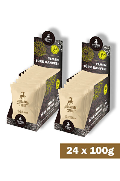 Addis Ababa Coffee قهوة اليمن التركية - 100 جرام 24 عبوة
