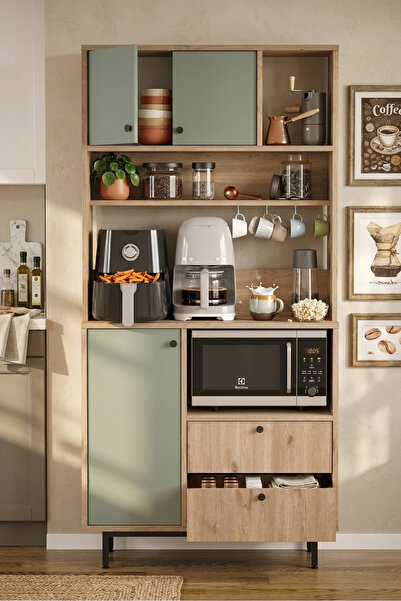 Yurudesign Royce Serisi Kahve Köşesi Çok Amaçlı Dolap Mutfak Dolabı Sepet-Ihl...