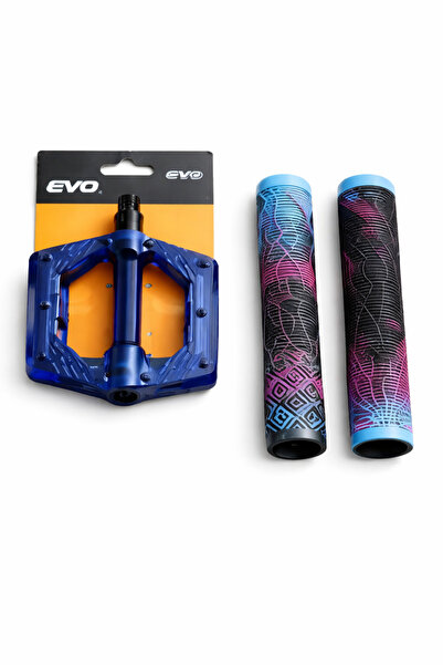 Evo Bisiklet Çivili Platform Pedal ve 17 Cm Bisiklet Direksiyon Çok Renkli El...