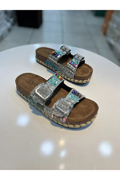 Alphus Pienn Жіночі щоденні капці з подвійним ременем і камінцями