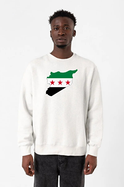 Tshirthane Siria New Flag White Hanorac 2ip pentru bărbați