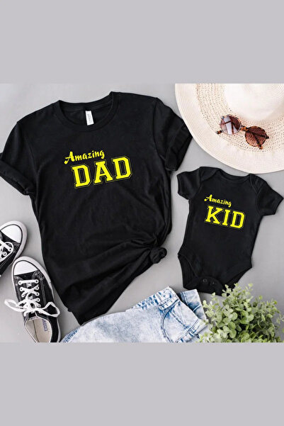 Tshirthane Amazing Dad Amazing Kid Baba Oğul Kız TEK ÜRÜN FİYATIDIR KOMBİN YA...