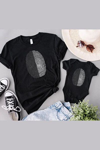 Tshirthane Produs unic cu amprentă alb-negru pentru fiică și tată - Adăugați ...