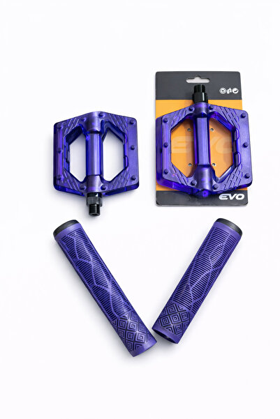 Evo Bisiklet Çivili Platform Pedal ve 17 Cm Bisiklet Direksiyon Çok Renkli El...