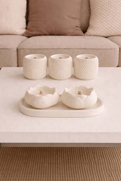 Havalı Tasarım 7'Li Set - El Yapımı Dekoratif Standlı Mumluk Seti – Modern ve...