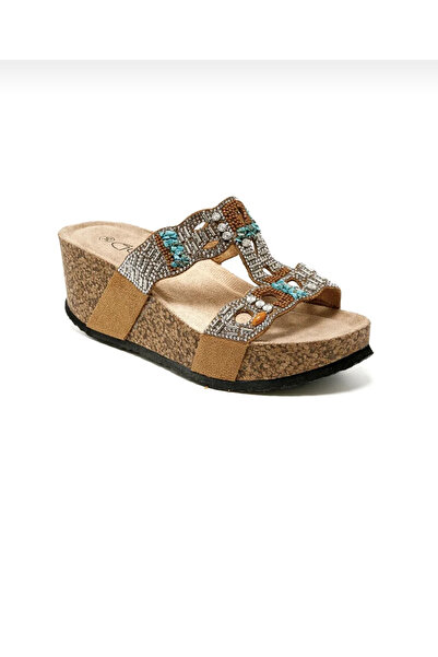 Guja نعال نسائية أنيقة بكعب عريض مرصعة بالأحجار