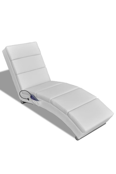 Concept Șezlong de masaj, alb, piele ecologică