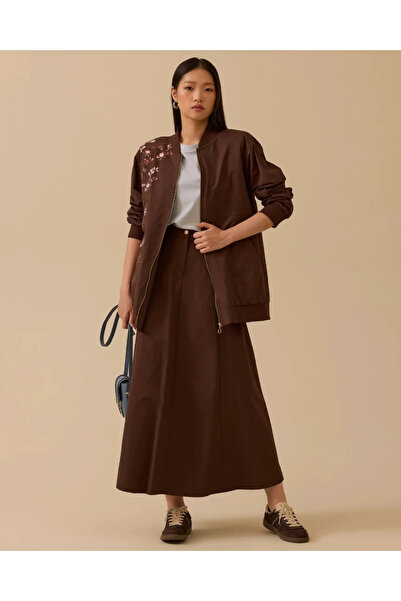 SEÇİL Yeni Kadın baskılı fermuar detaylı cepli ceket 10002421111015