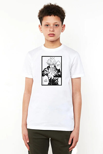 Tshirthane Jujutsu Kaisen Anime Satoru Gojo Lets Get A Little Crazy Beyaz Çoc...