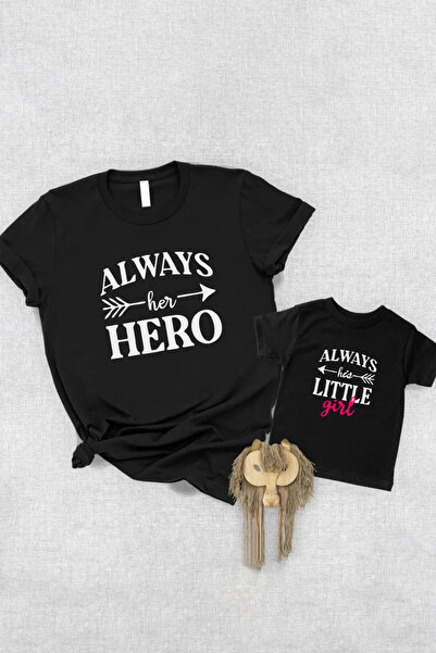 Tshirthane Always Hero Girl Dad Girl - Τιμή για ένα μόνο προϊόν, 2 τεμάχια γι...
