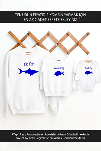Tshirthane Baba Oğul Big Fish Small Fry(TEK ÜRÜN FİYATIDIR KOMBİN YAPMAK İÇİN...