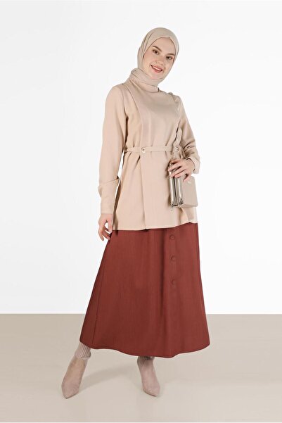 Alvina BUTTON DETAIL WIDE CUT SKIRT 60225