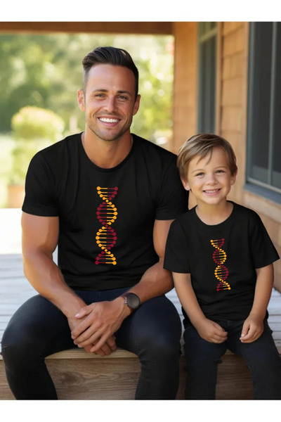 Tshirthane Yellow Red DNA Father Son Girl - Single Product Price, Add 2 Piece...