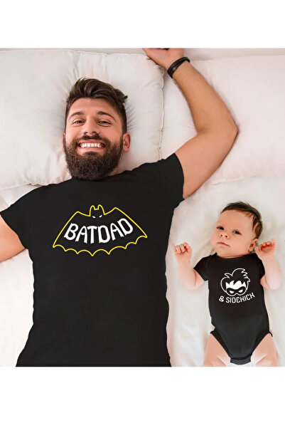 Tshirthane Batdad Sidekick - UN PRET DE PRODUS pentru tată, fiu și fiică. Adă...
